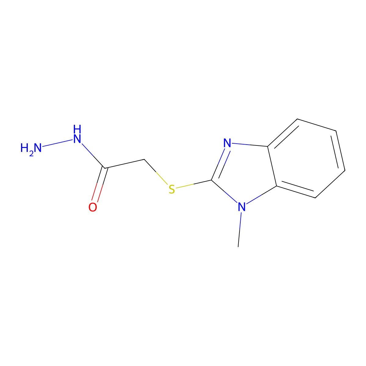2-[(1-methyl-1H-1,3-benzodiazol-2-yl)sulfanyl]acetohydrazide molecular structure, CAS 86406-28-2