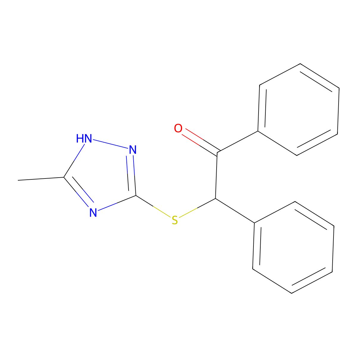 2-[(5-methyl-4H-1,2,4-triazol-3-yl)sulfanyl]-1,2-diphenylethanone molecular structure, CAS 86406-61-3