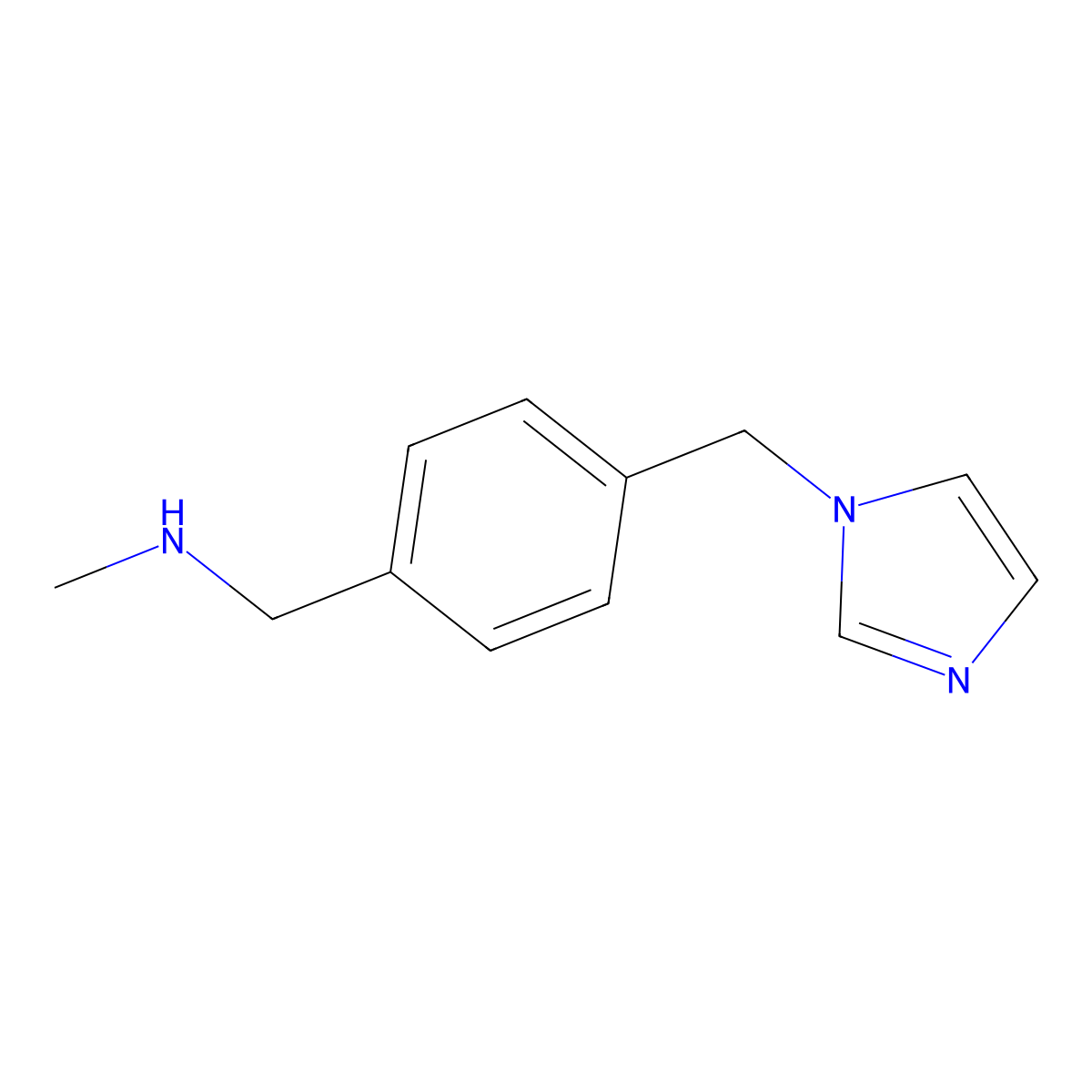 {[4-(1H-imidazol-1-ylmethyl)phenyl]methyl}(methyl)amine molecular structure, CAS 864068-89-3