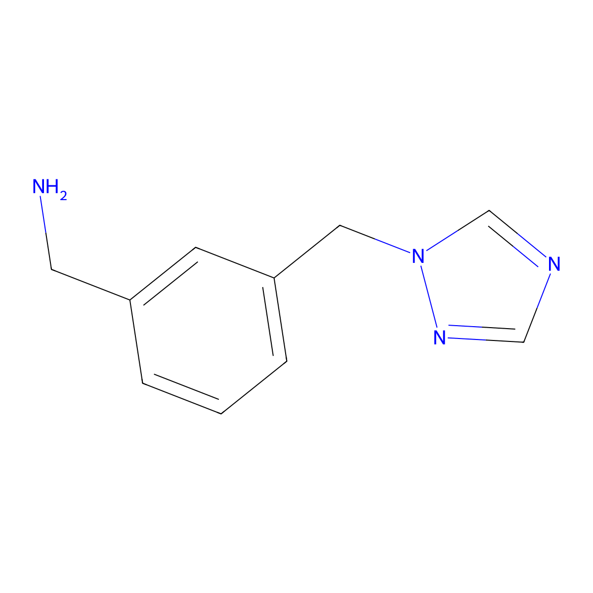 (3-((1H-1,2,4-Triazol-1-yl)methyl)phenyl)methanamine molecular structure, CAS 864068-92-8