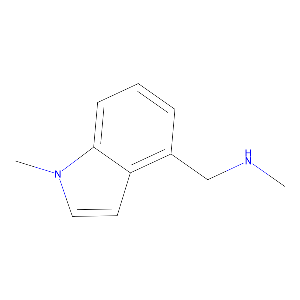 N-methyl-1-(1-methyl-1H-indol-4-yl)methanamine molecular structure, CAS 864068-94-0