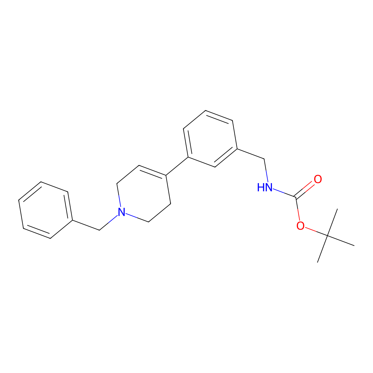 3-(1-Benzyl-1,2,3,6-tetrahydropyridin-4-yl)benzylcarbamic acid tert-butyl ester molecular structure, CAS 864069-13-6