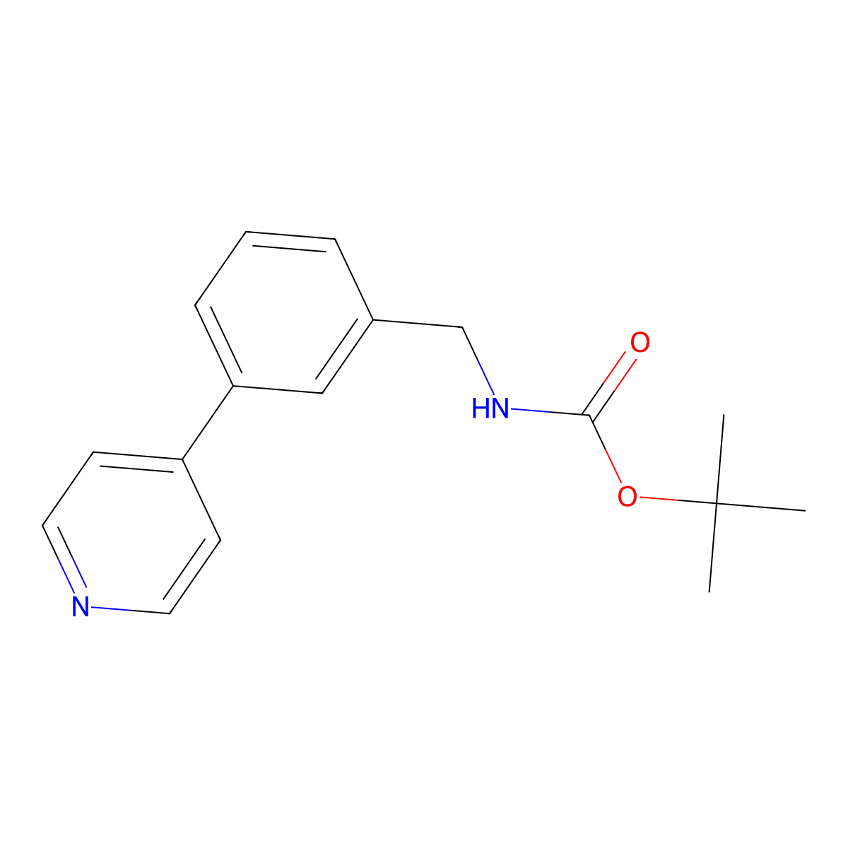 3-(4-Pyridyl)benzylcarbamic acid tert-butyl ester molecular structure, CAS 864069-17-0