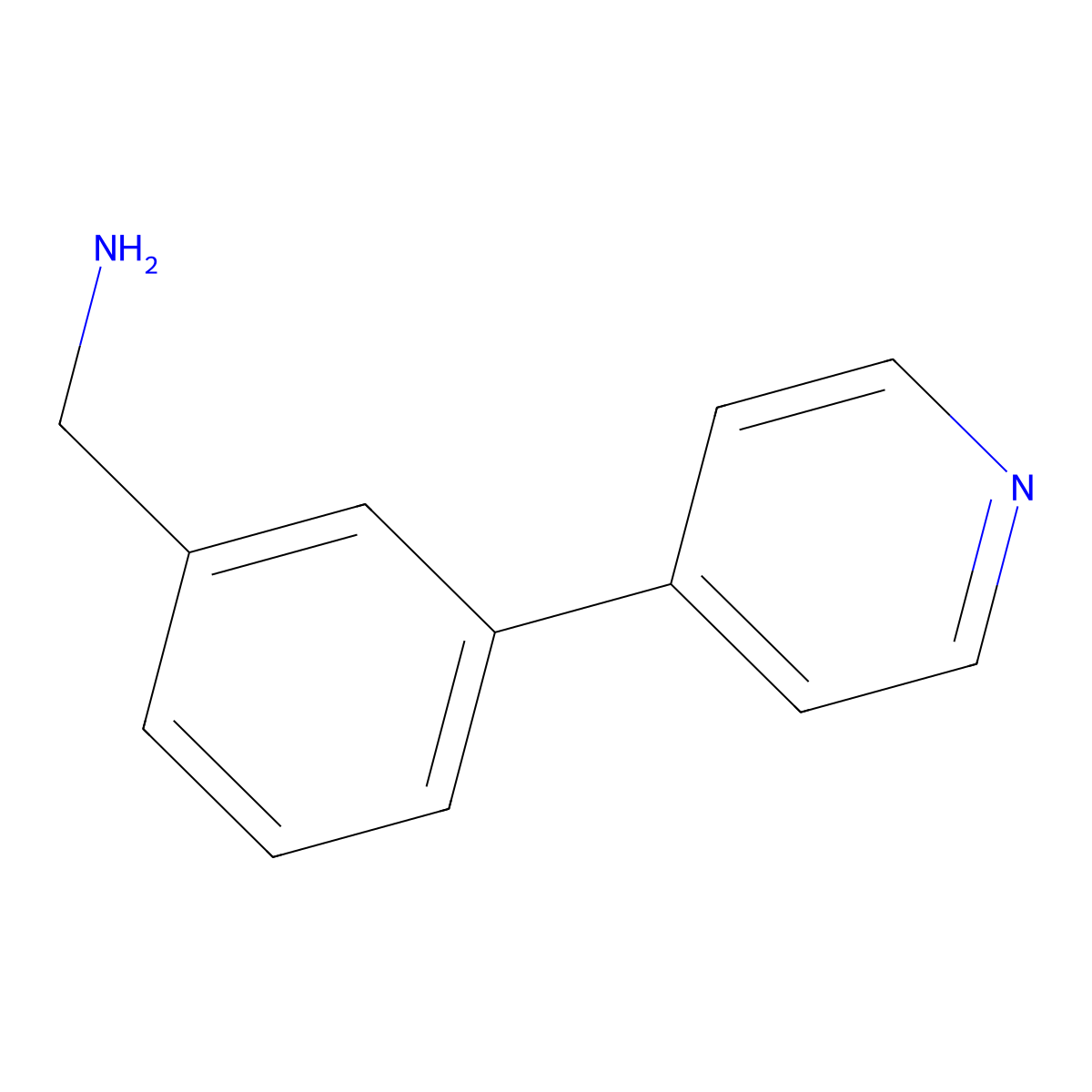 (3-(Pyridin-4-yl)phenyl)methanamine molecular structure, CAS 864069-25-0