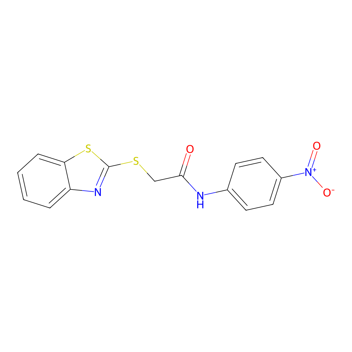 2-(1,3-benzothiazol-2-ylsulfanyl)-N-(4-nitrophenyl)acetamide molecular structure, CAS 86407-93-4