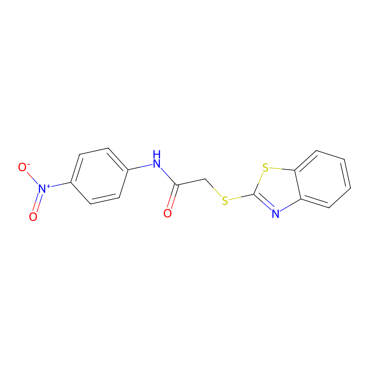 2-(1,3-benzothiazol-2-ylsulfanyl)-N-(4-nitrophenyl)acetamide molecular structure, CAS 86407-93-4