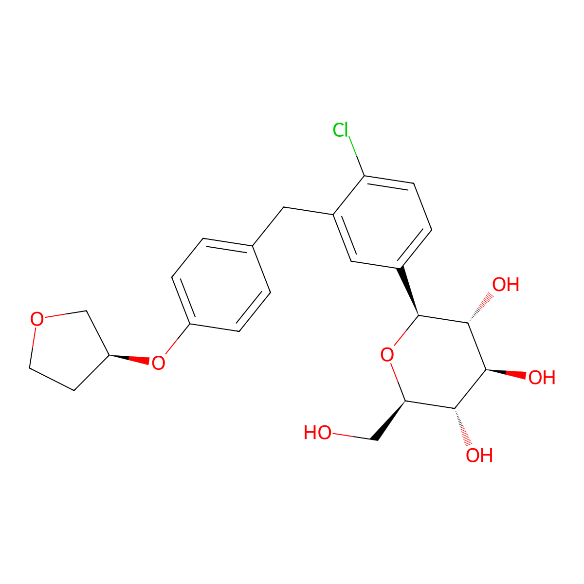 Empagliflozin molecular structure, CAS 864070-44-0