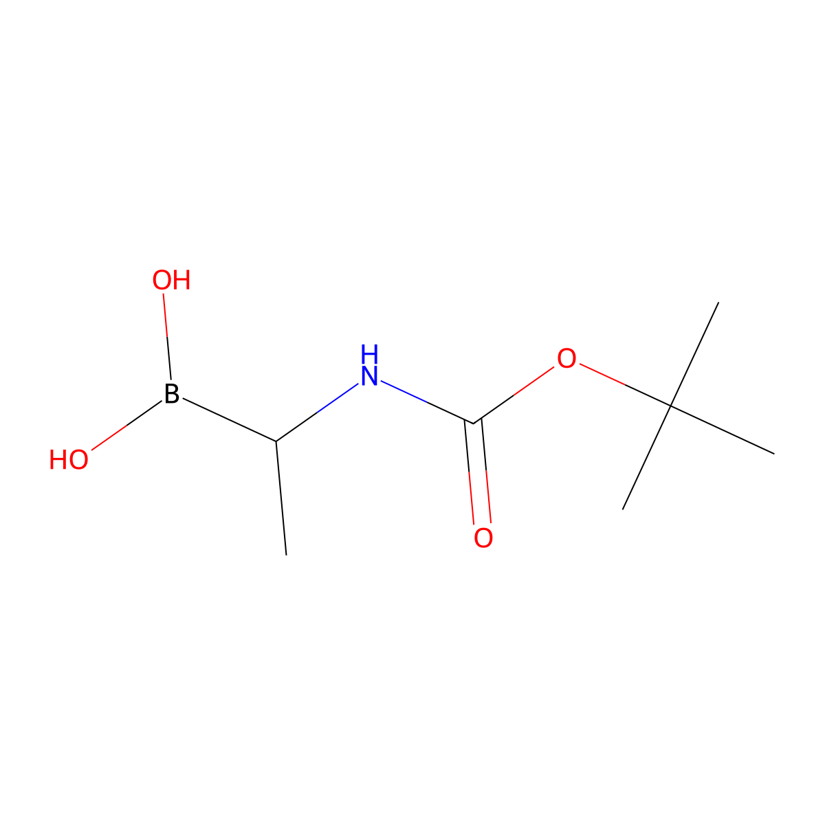 [(1R)-1-{[(tert-butoxy)carbonyl]amino}ethyl]boronic acid molecular structure, CAS 864074-59-9
