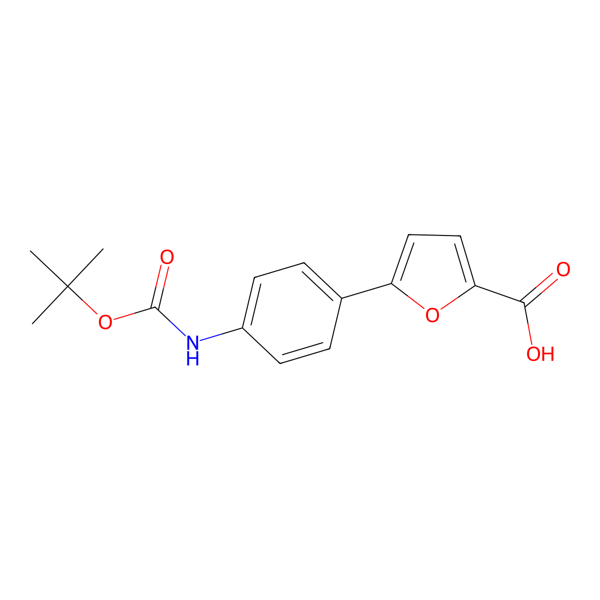 5-(4-{[(Tert-butoxy)carbonyl]amino}phenyl)furan-2-carboxylic acid molecular structure, CAS 864075-92-3