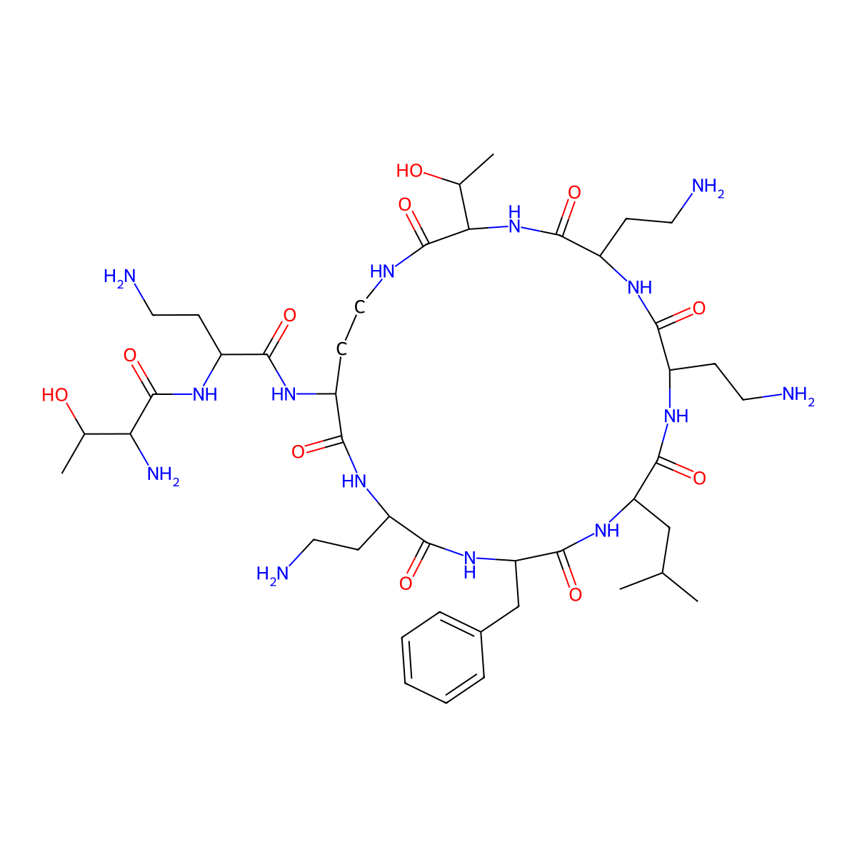 Polymyxin B Nonapeptide molecular structure, CAS 86408-36-8