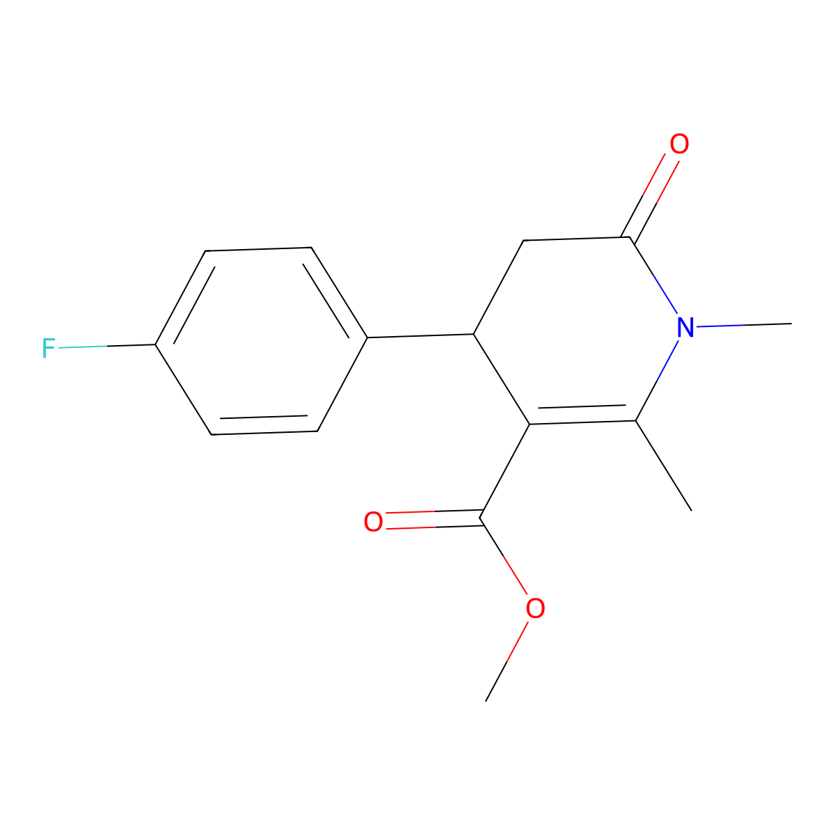 Methyl 4-(4-fluorophenyl)-1,2-dimethyl-6-oxo-1,4,5,6-tetrahydro-3-pyridinecarboxylate molecular structure, CAS 864082-39-3