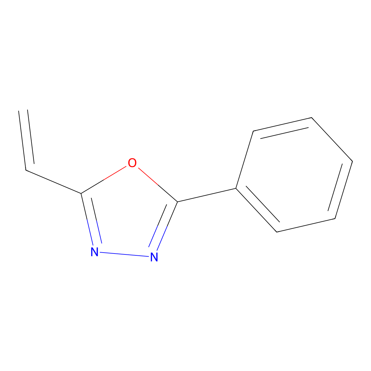 2-Ethenyl-5-phenyl-1,3,4-oxadiazole molecular structure, CAS 864085-48-3