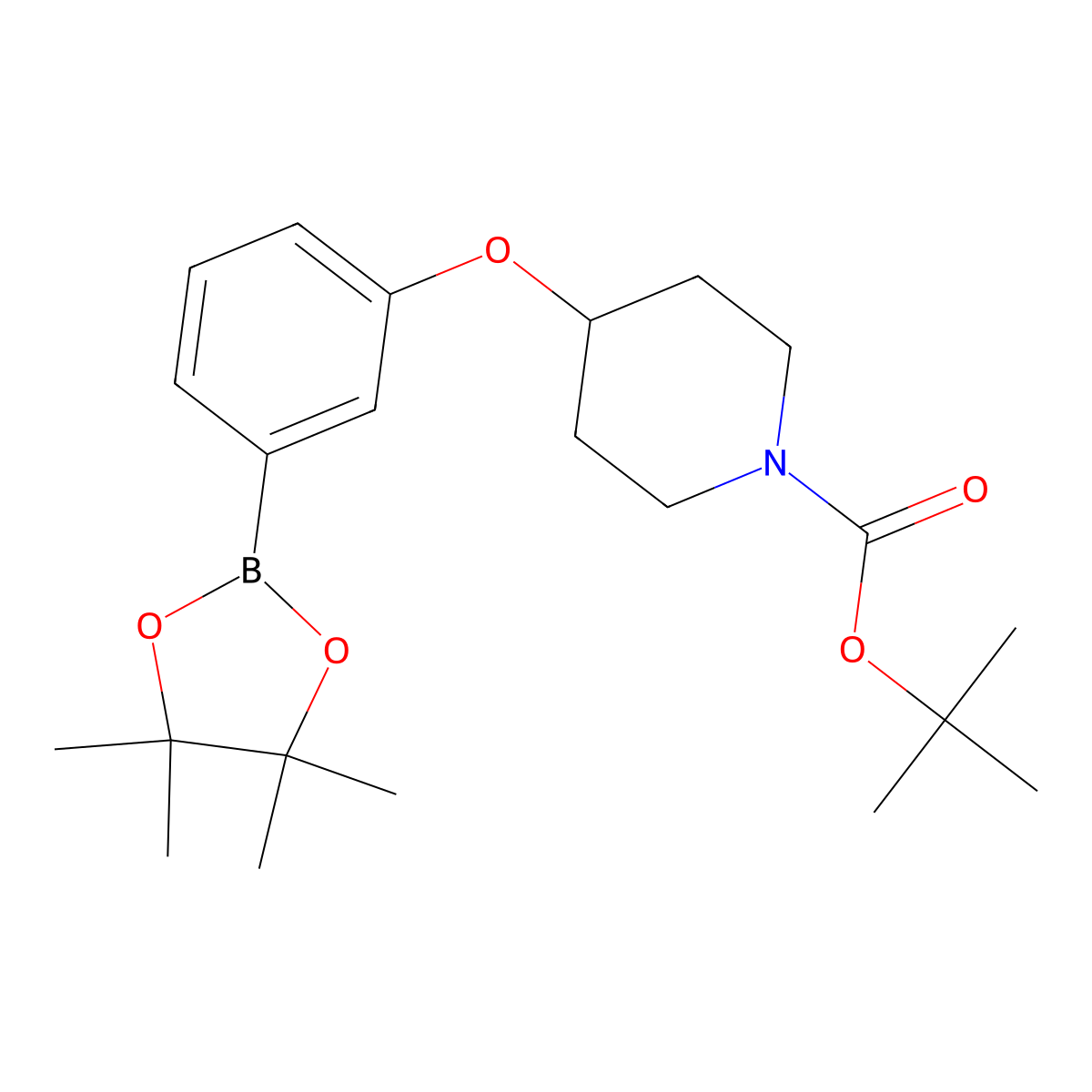 tert-Butyl 4-(3-(4,4,5,5-tetramethyl-1,3,2-dioxaborolan-2-yl)phenoxy)piperidine-1-carboxylate molecular structure, CAS 864136-41-4