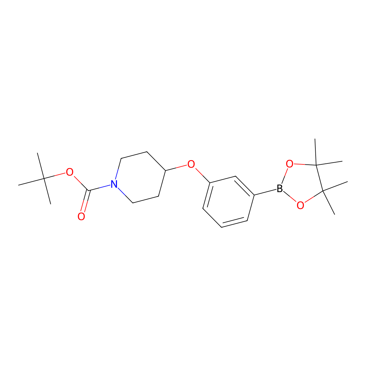 tert-Butyl 4-(3-(4,4,5,5-tetramethyl-1,3,2-dioxaborolan-2-yl)phenoxy)piperidine-1-carboxylate molecular structure, CAS 864136-41-4
