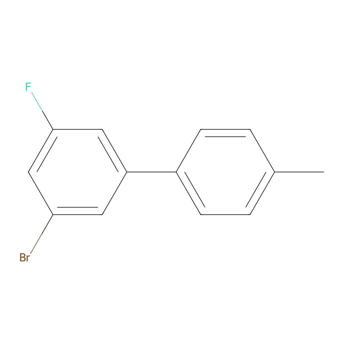 3-Bromo-5-fluoro-4'-methyl-1,1'-biphenyl molecular structure, CAS 864149-24-6