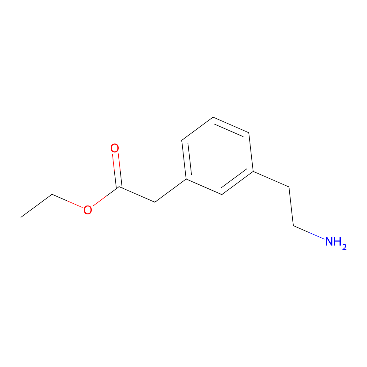 Ethyl 2-[3-(2-aminoethyl)phenyl]acetate molecular structure, CAS 864154-24-5