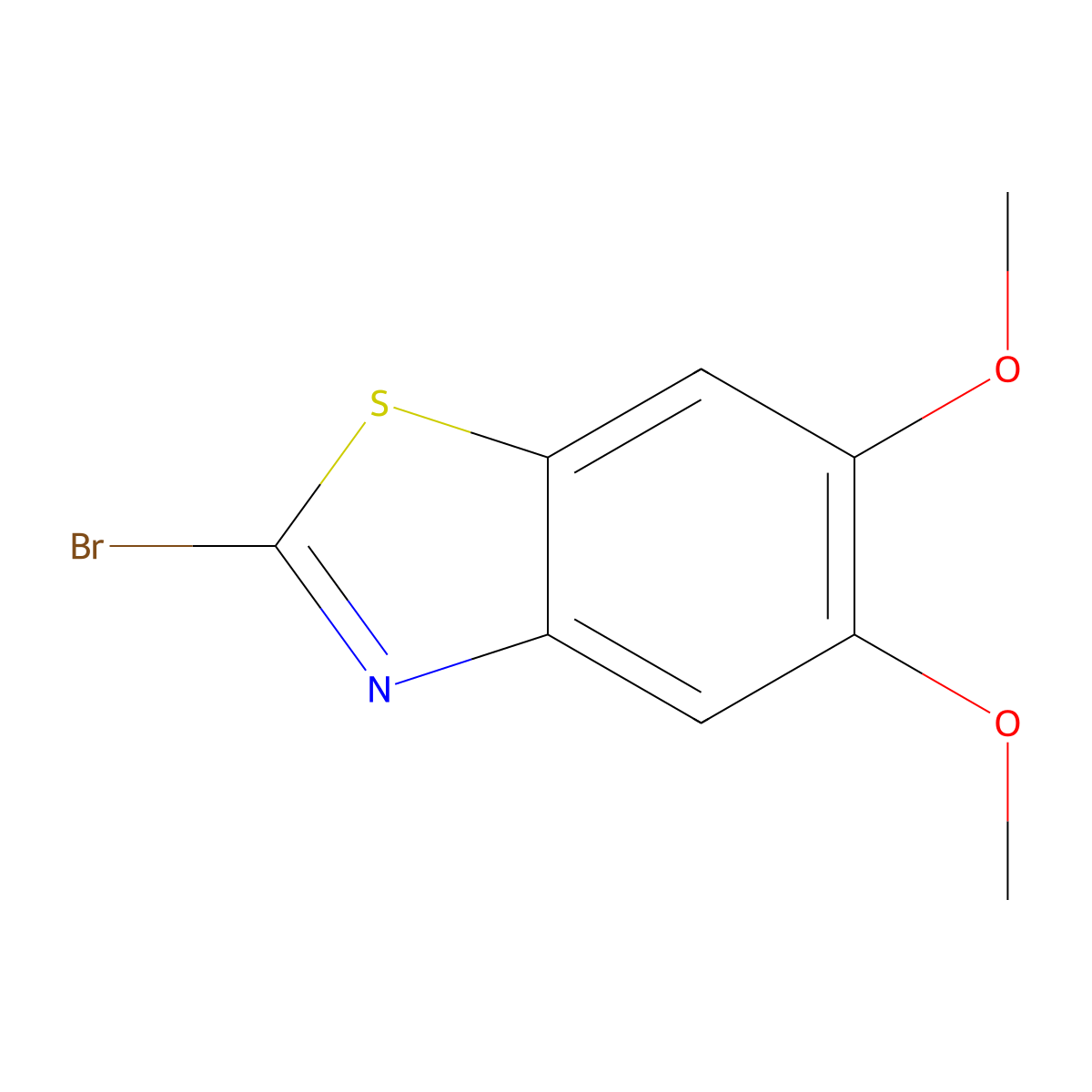 2-Bromo-5,6-dimethoxy-1,3-benzothiazole molecular structure, CAS 864169-36-8