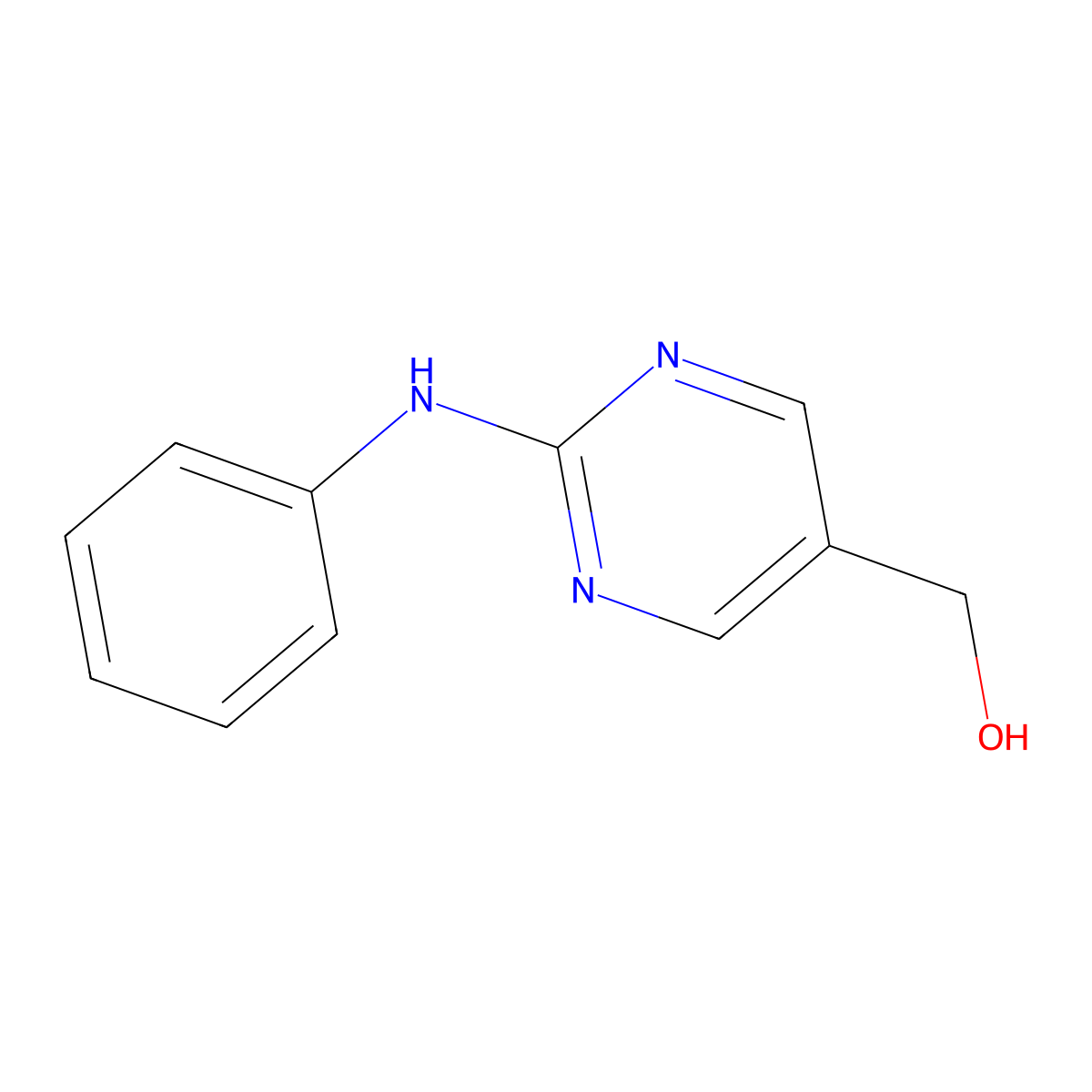 (2-(Phenylamino)pyrimidin-5-yl)methanol molecular structure, CAS 864172-94-1