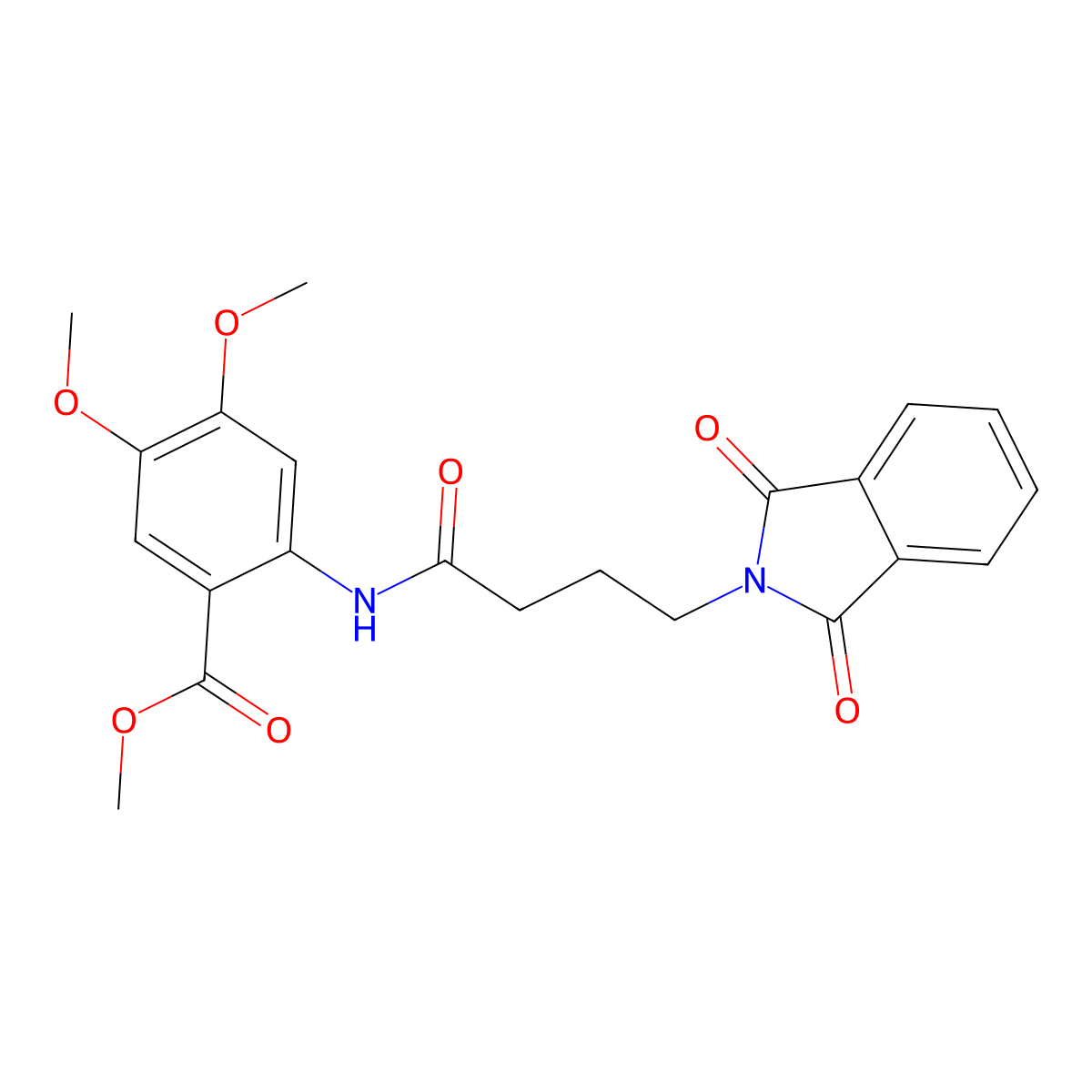 methyl 2-{[4-(1,3-dioxo-1,3-dihydro-2H-isoindol-2-yl)butanoyl]amino}-4,5-dimethoxybenzoate molecular structure, CAS 864173-93-3