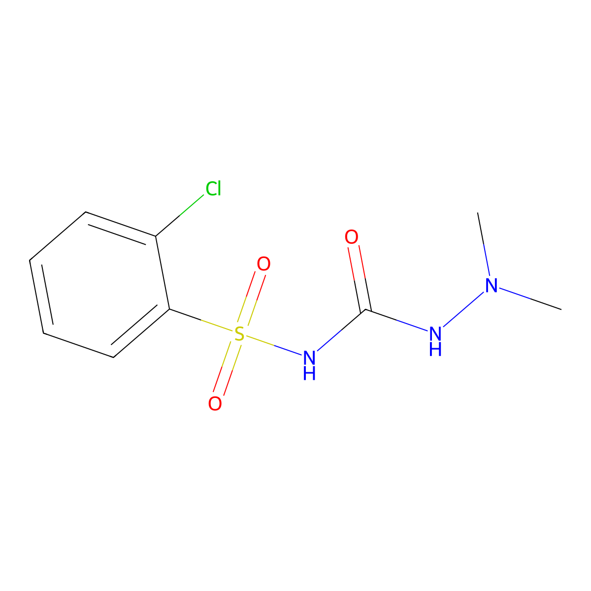 N-[(2-Chlorophenyl)sulfonyl]-2,2-dimethylhydrazinecarboxamide molecular structure, CAS 864174-18-5