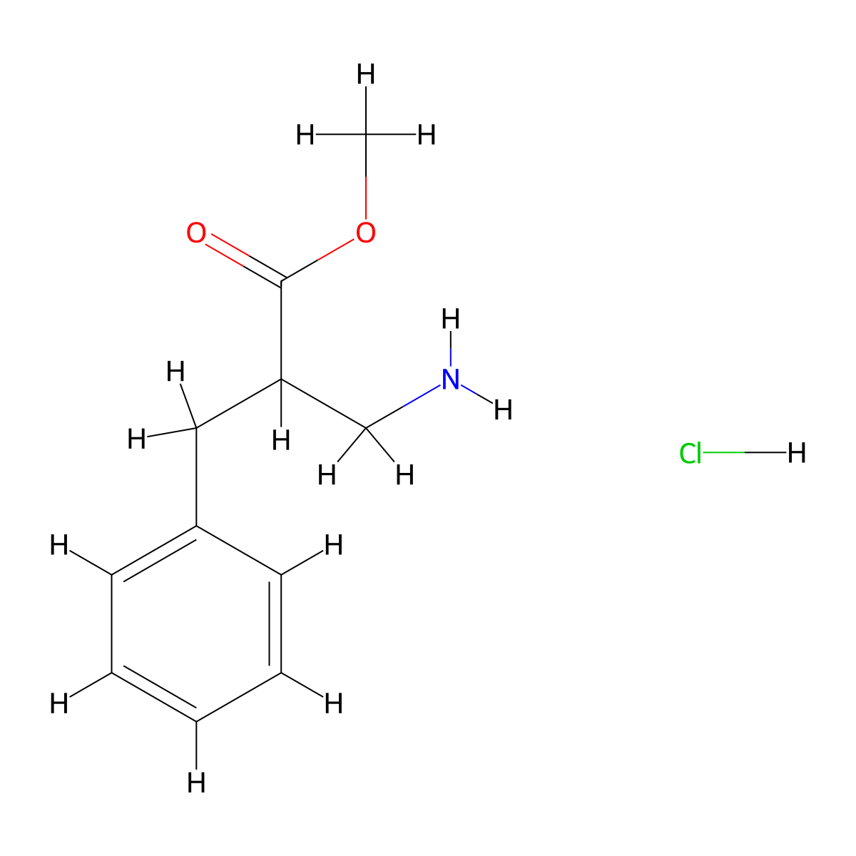 Methyl (RS)-2-(aminomethyl)-3-phenylpropionate hydrochloride molecular structure, CAS 864182-43-4