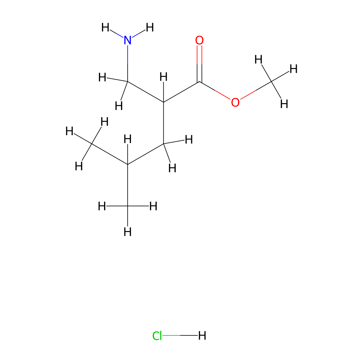 Methyl 2-(aminomethyl)-4-methylpentanoate hydrochloride molecular structure, CAS 864182-44-5