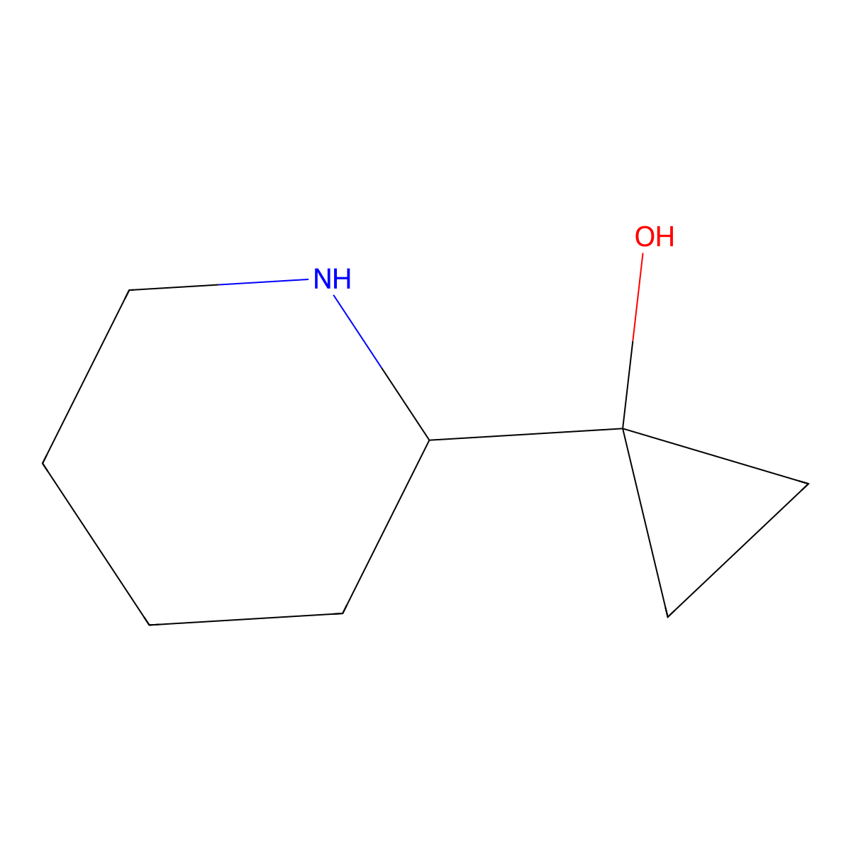 1-(Piperidin-2-yl)cyclopropan-1-ol molecular structure, CAS 864228-80-8