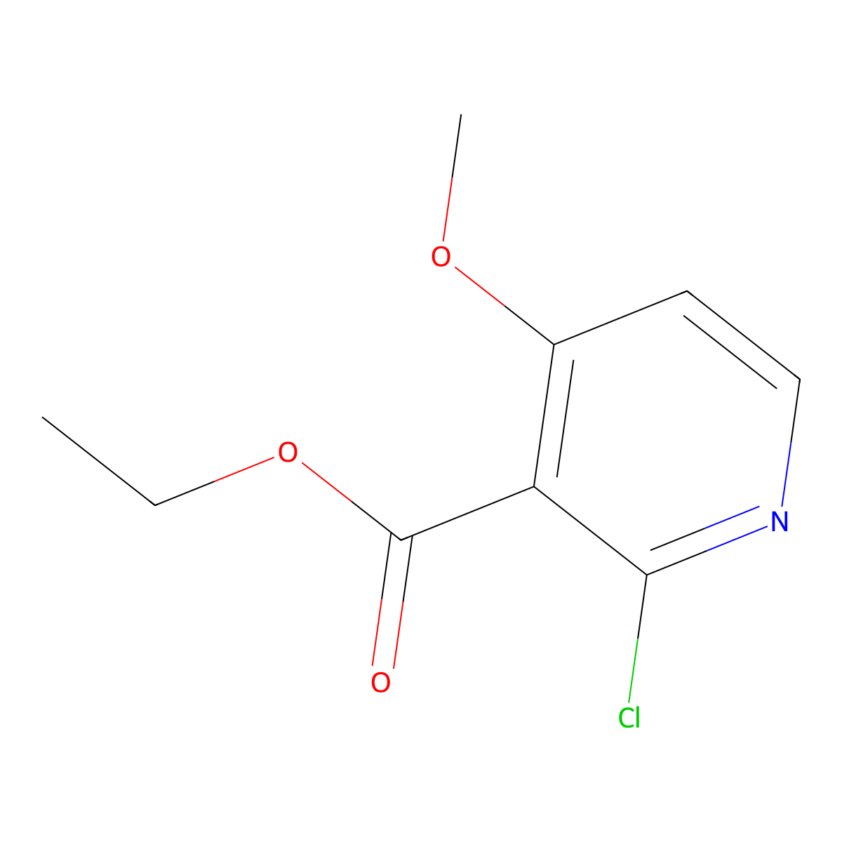 Ethyl 2-chloro-4-methoxynicotinate molecular structure, CAS 864229-51-6