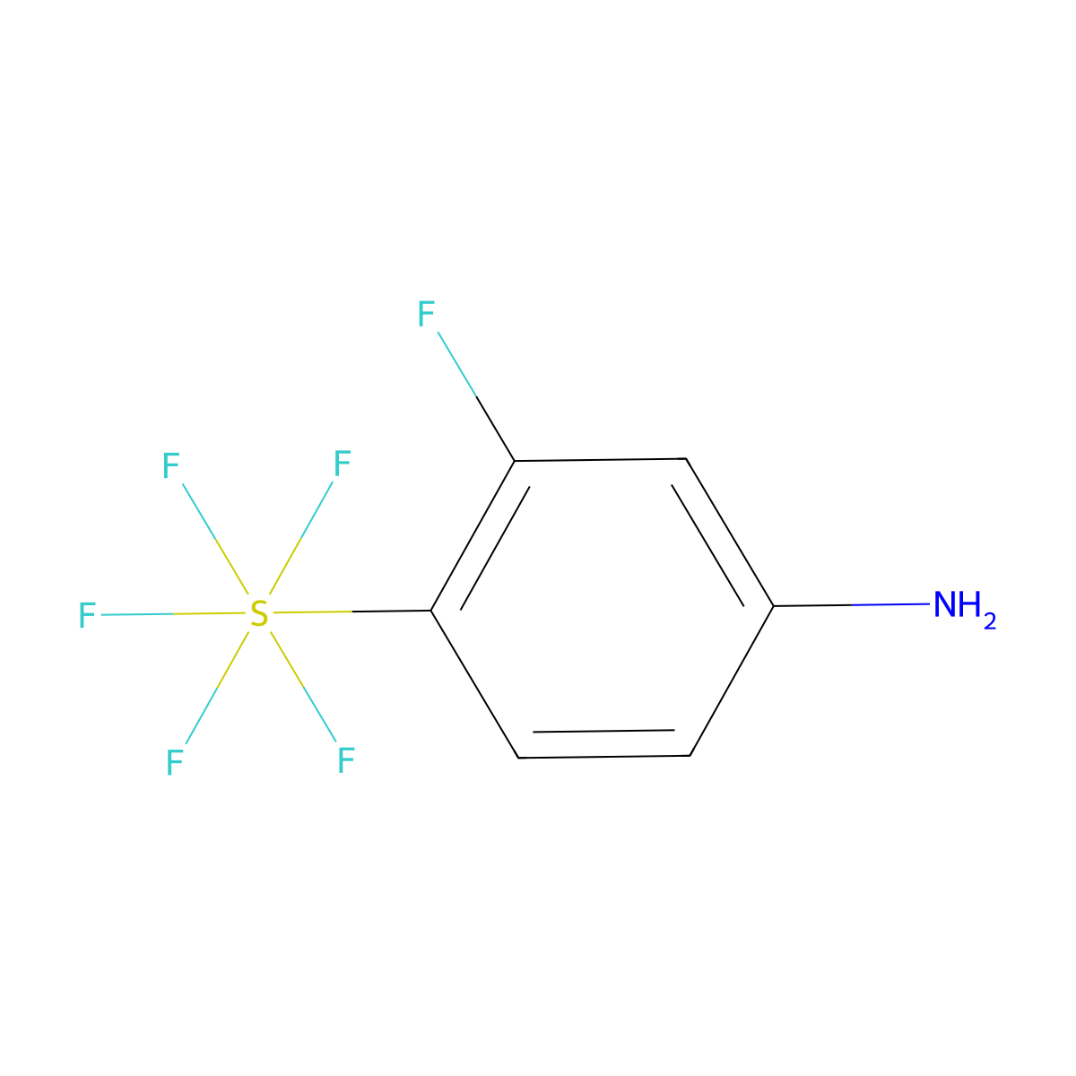 3-Fluoro-4-(pentafluorosulfur)aniline molecular structure, CAS 864230-06-8