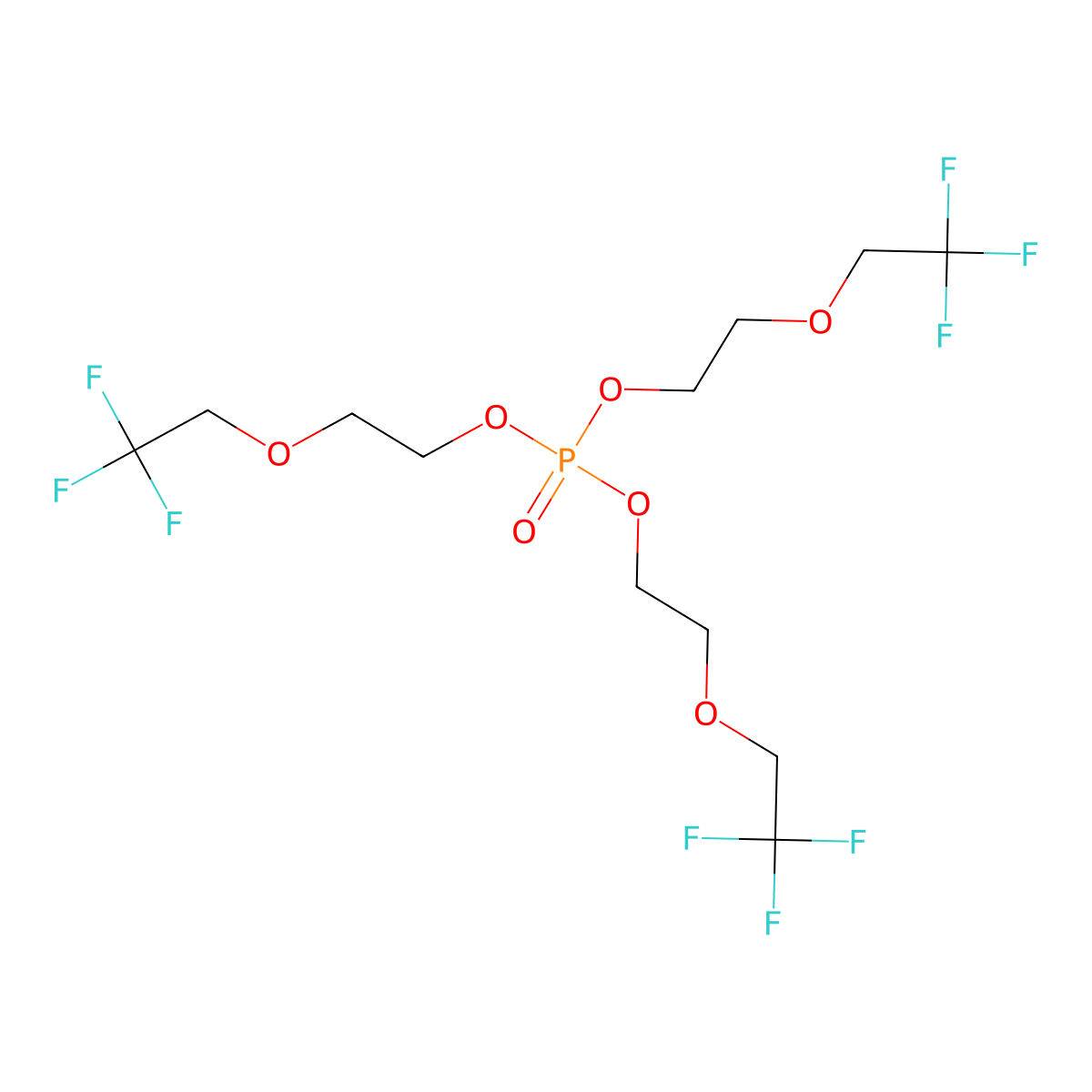 Tris[2-(2,2,2-trifluoroethoxy)ethyl] phosphate molecular structure, CAS 864231-27-6