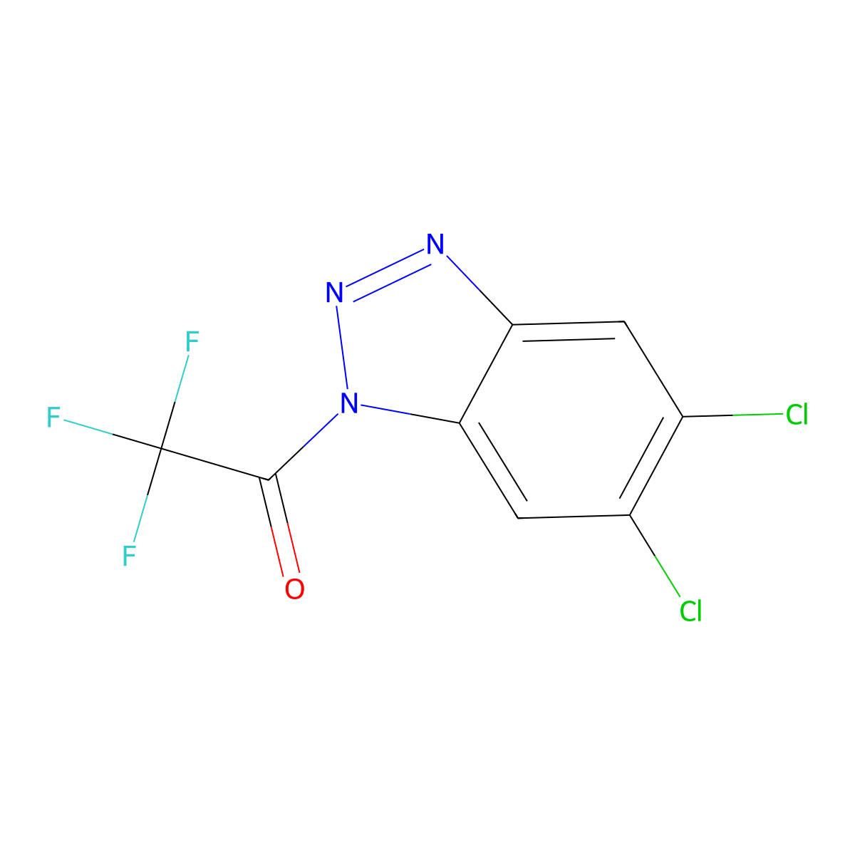 5,6-Dichloro-1-(trifluoroacetyl)-1H-1,2,3-benzotriazole molecular structure, CAS 864231-94-7