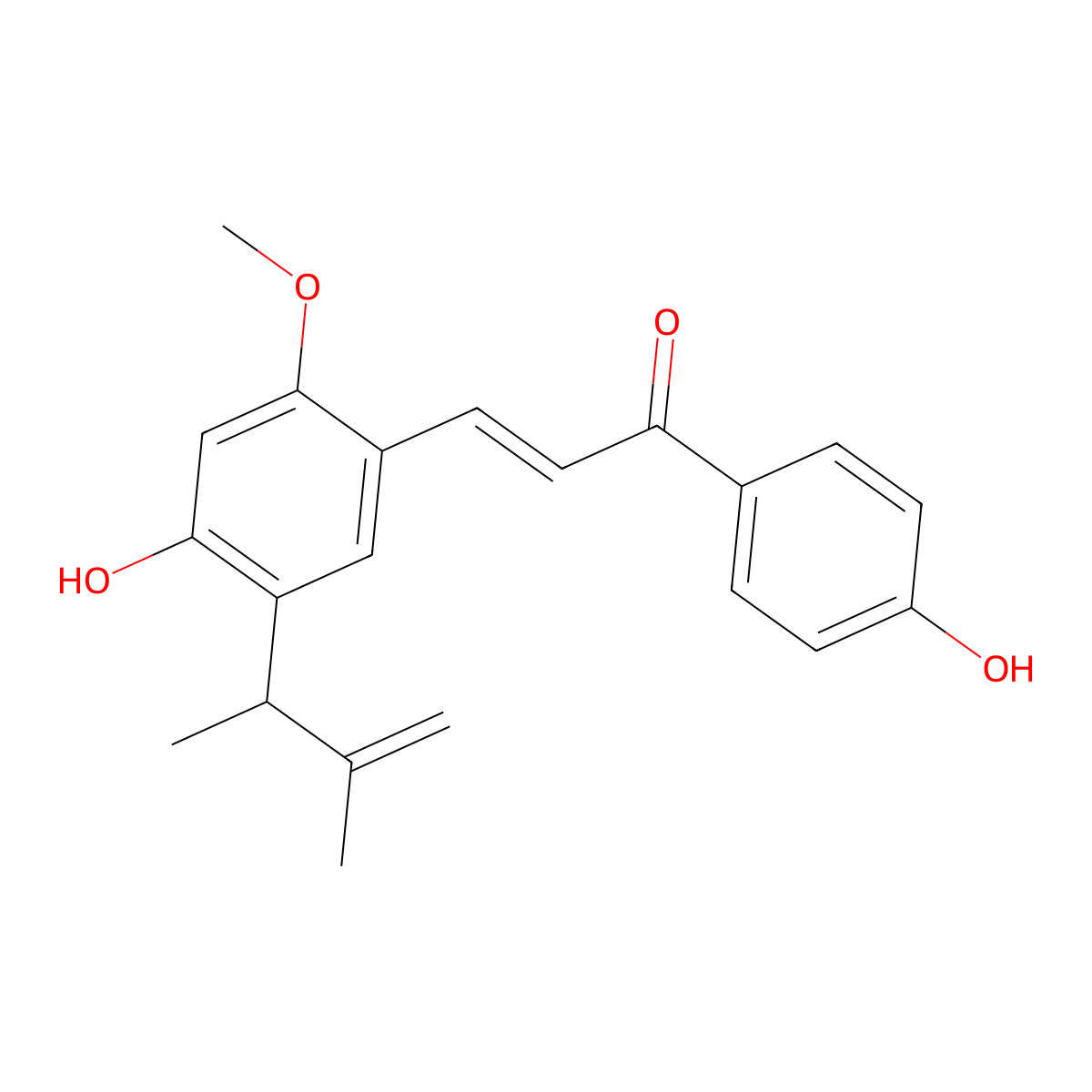 Licochalcone E molecular structure, CAS 864232-34-8