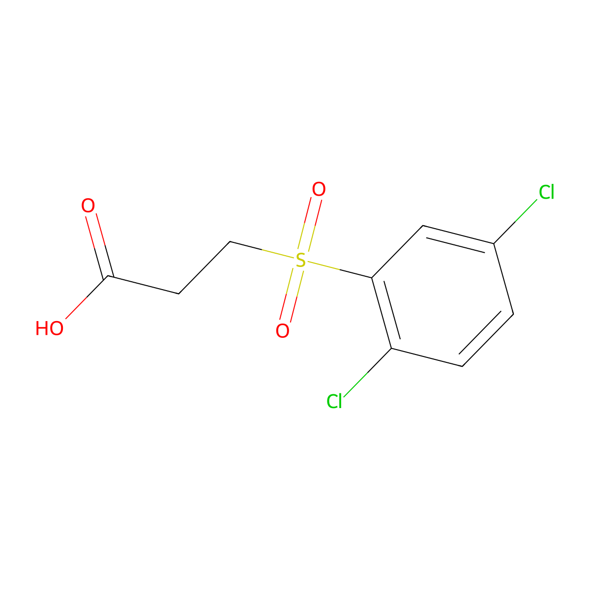 3-(2,5-Dichlorobenzenesulfonyl)propanoic acid molecular structure, CAS 864233-50-1