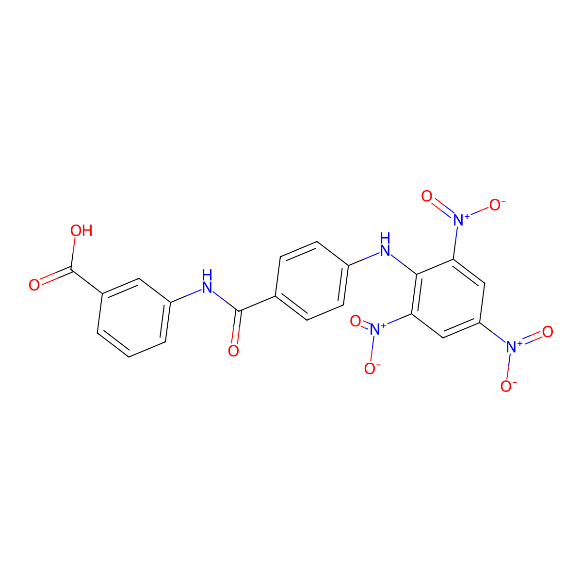 3-[[4-(2,4,6-Trinitroanilino)benzoyl]amino]benzoic acid molecular structure, CAS 864233-69-2