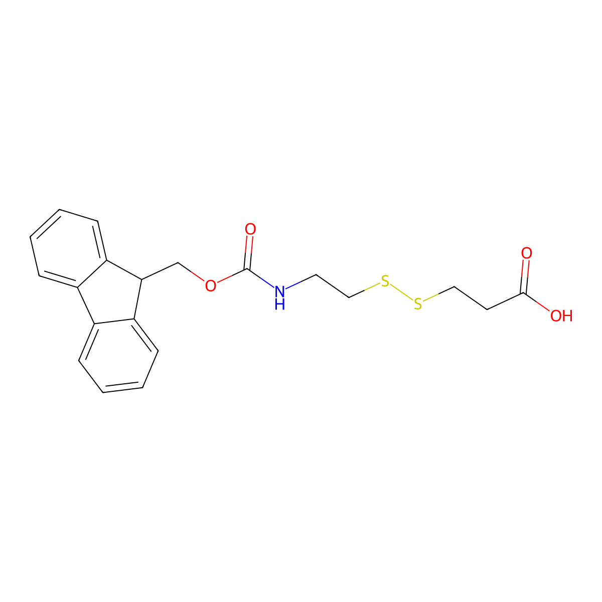 Fmoc-NH-ethyl-SS-propionic acid molecular structure, CAS 864235-83-6