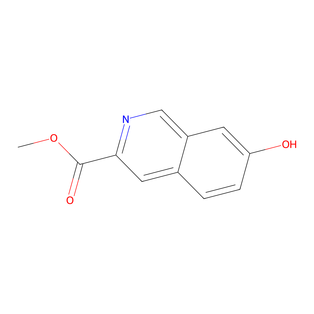 Methyl 7-hydroxyisoquinoline-3-carboxylate molecular structure, CAS 864237-02-5