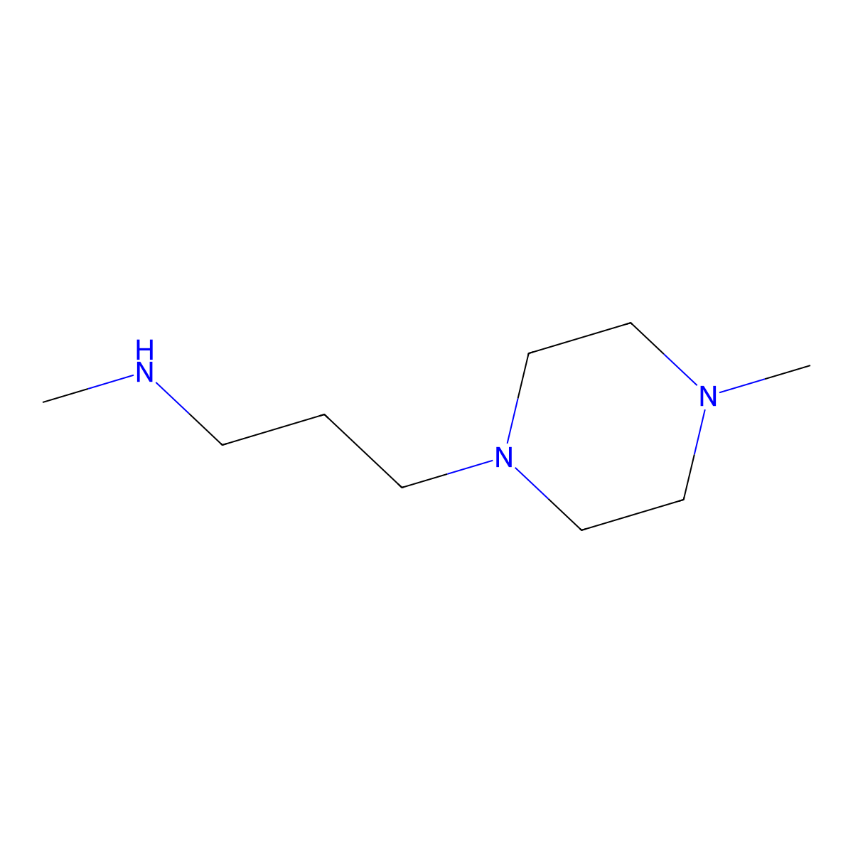 Methyl(3-(4-methylpiperazin-1-yl)propyl)amine molecular structure, CAS 864244-66-6