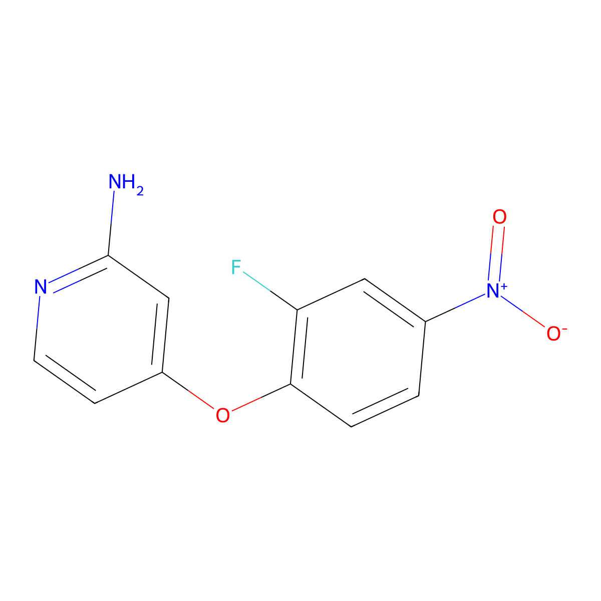 2-Amino-4-(2-fluoro-4-nitrophenoxy)pyridine molecular structure, CAS 864244-67-7