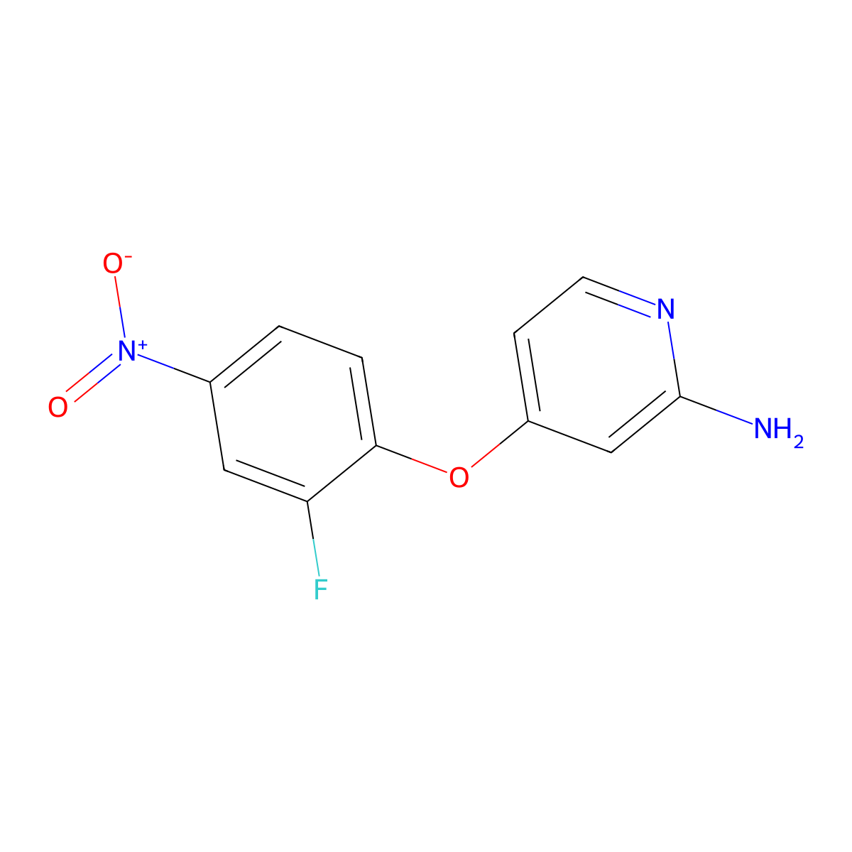 2-Amino-4-(2-fluoro-4-nitrophenoxy)pyridine molecular structure, CAS 864244-67-7