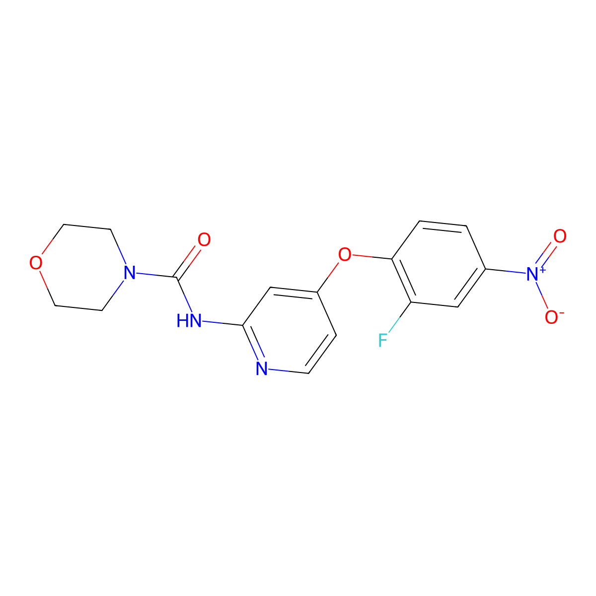 N-[4-(2-fluoro-4-nitrophenoxy)pyridin-2-yl]morpholine-4-carboxamide molecular structure, CAS 864245-86-3