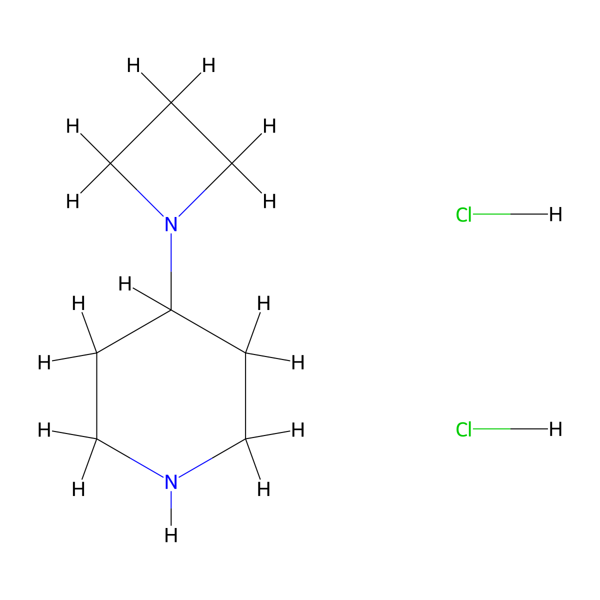 4-(Azetidin-1-yl)piperidine dihydrochloride molecular structure, CAS 864246-02-6