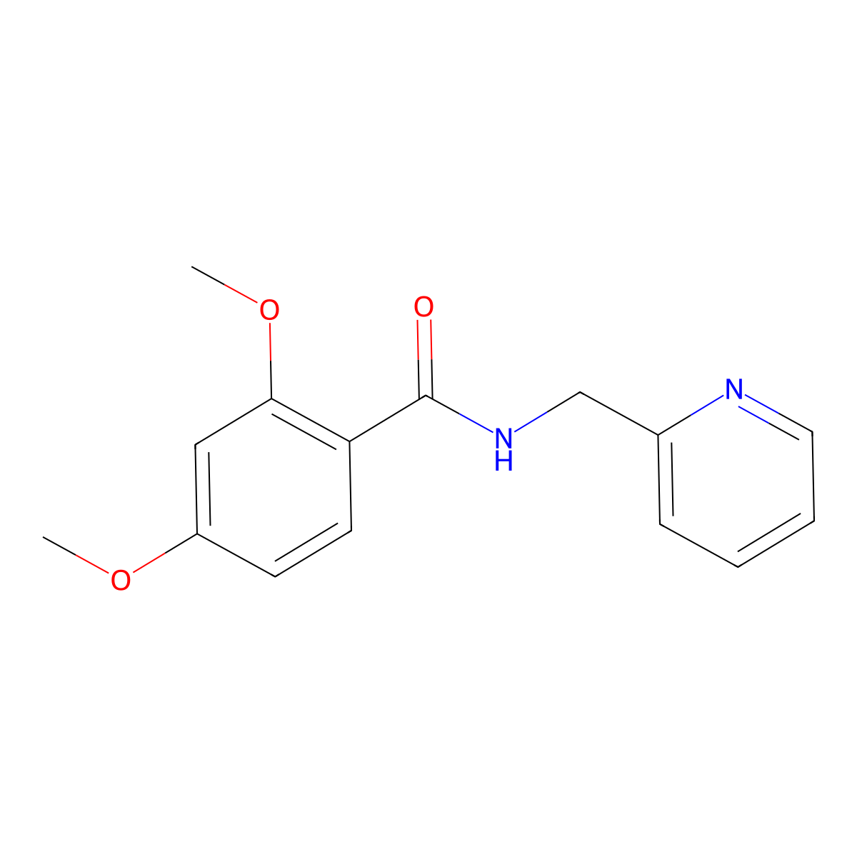 2,4-dimethoxy-N-(pyridin-2-ylmethyl)benzamide molecular structure, CAS 86425-38-9