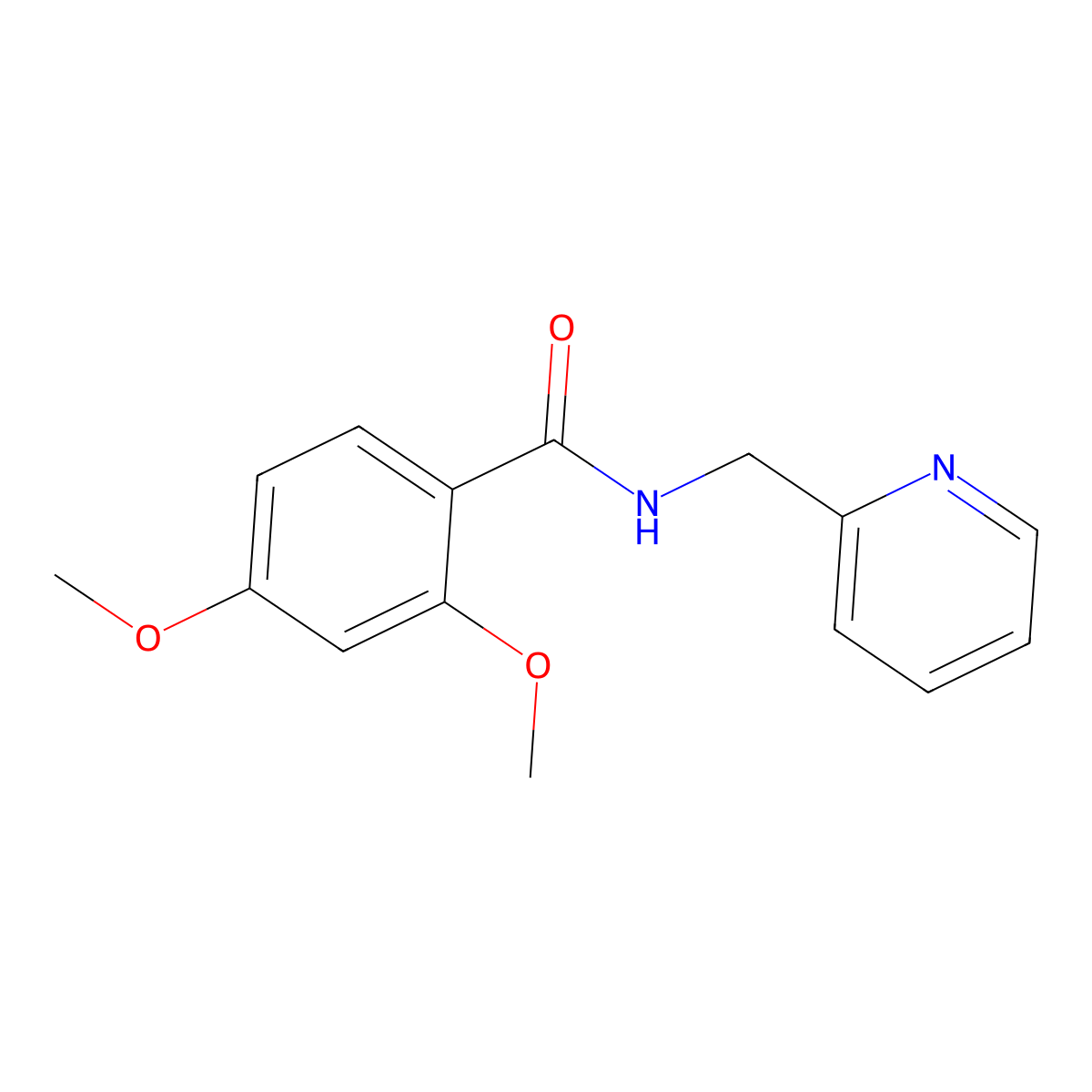 2,4-dimethoxy-N-(pyridin-2-ylmethyl)benzamide molecular structure, CAS 86425-38-9