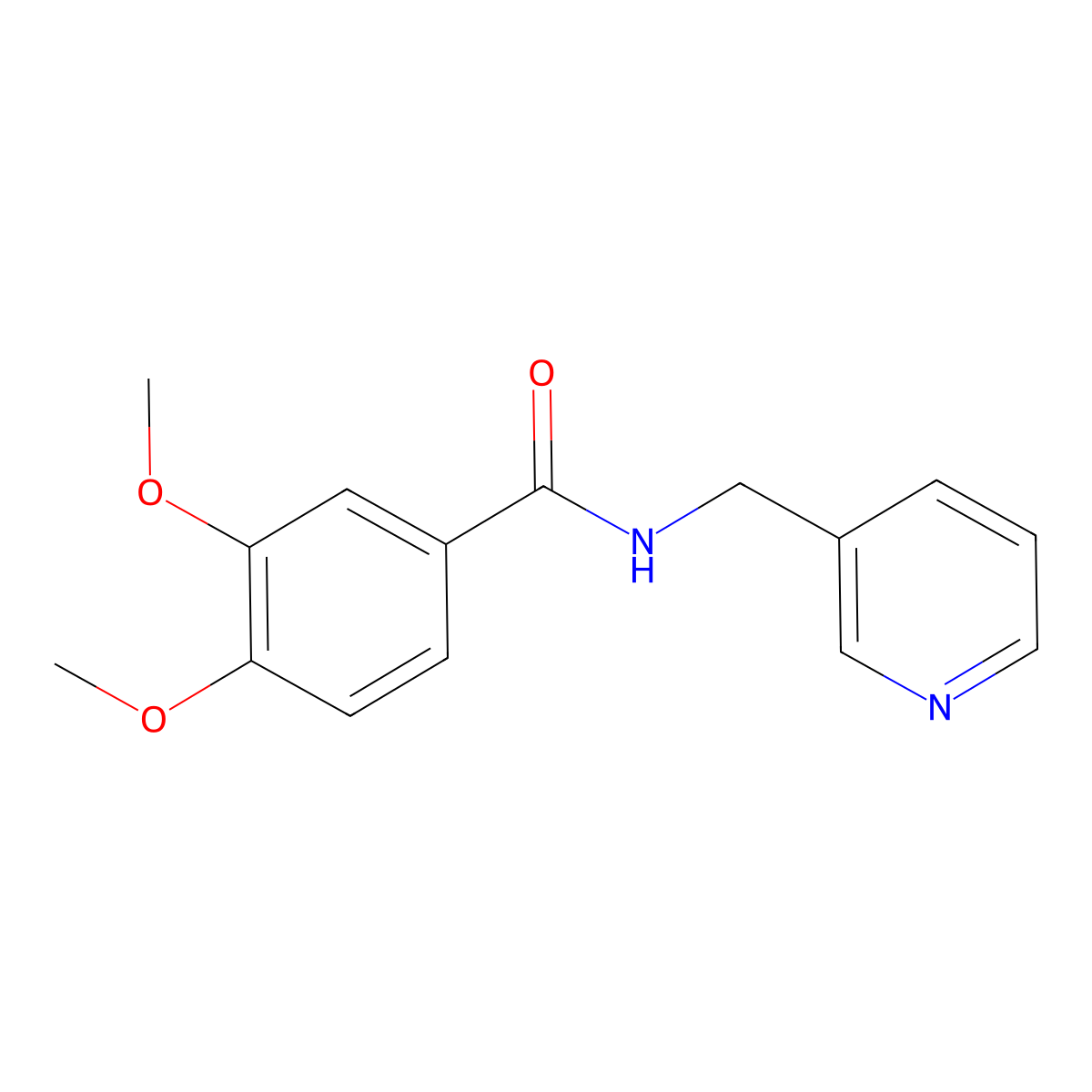 3,4-Dimethoxy-N-(3-pyridinylmethyl)benzamide molecular structure, CAS 86425-46-9