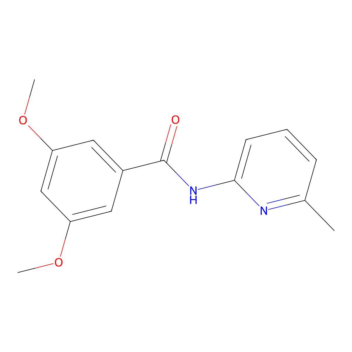 3,5-dimethoxy-N-(6-methylpyridin-2-yl)benzamide molecular structure, CAS 86425-51-6