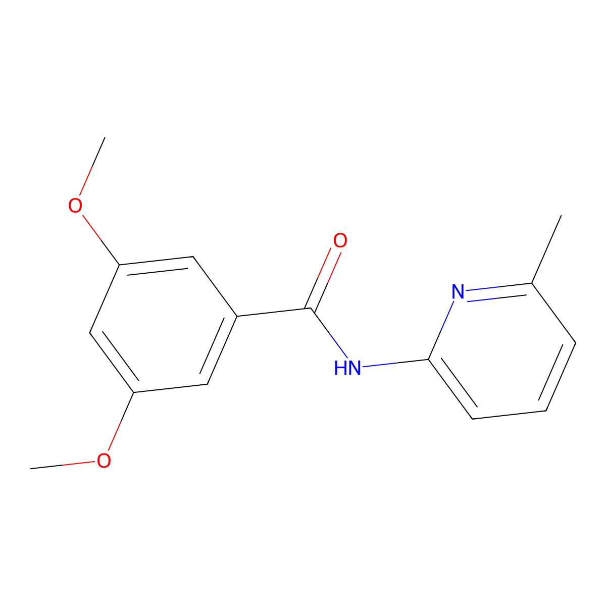 3,5-dimethoxy-N-(6-methylpyridin-2-yl)benzamide molecular structure, CAS 86425-51-6