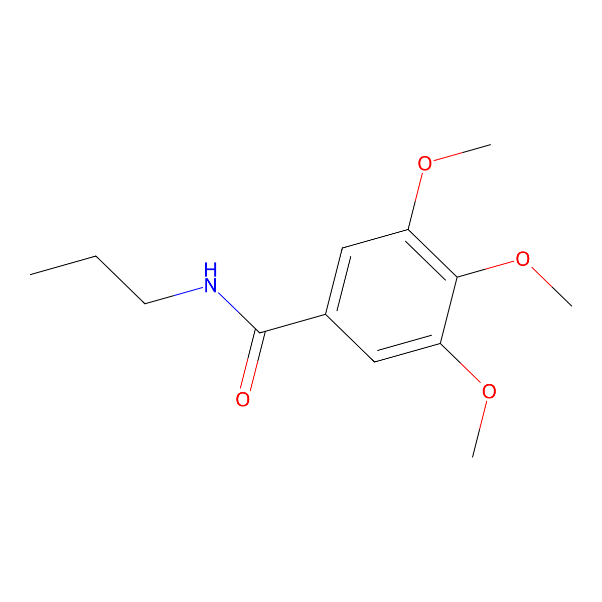 3,4,5-trimethoxy-N-propylbenzamide molecular structure, CAS 86425-55-0