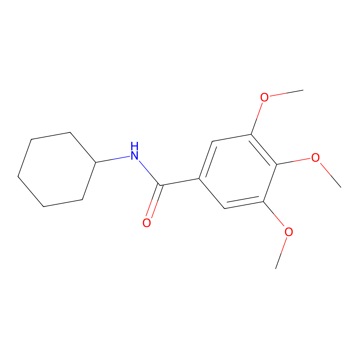 N-cyclohexyl-3,4,5-trimethoxybenzamide molecular structure, CAS 86425-58-3