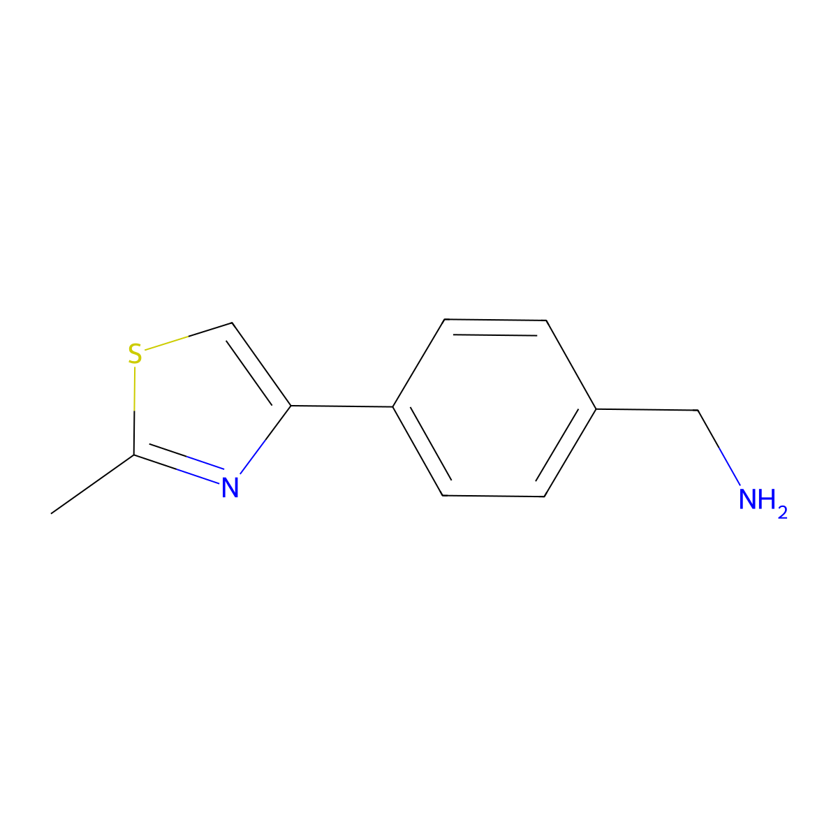 [4-(2-Methyl-1,3-thiazol-4-yl)phenyl]methanamine molecular structure, CAS 864263-36-5