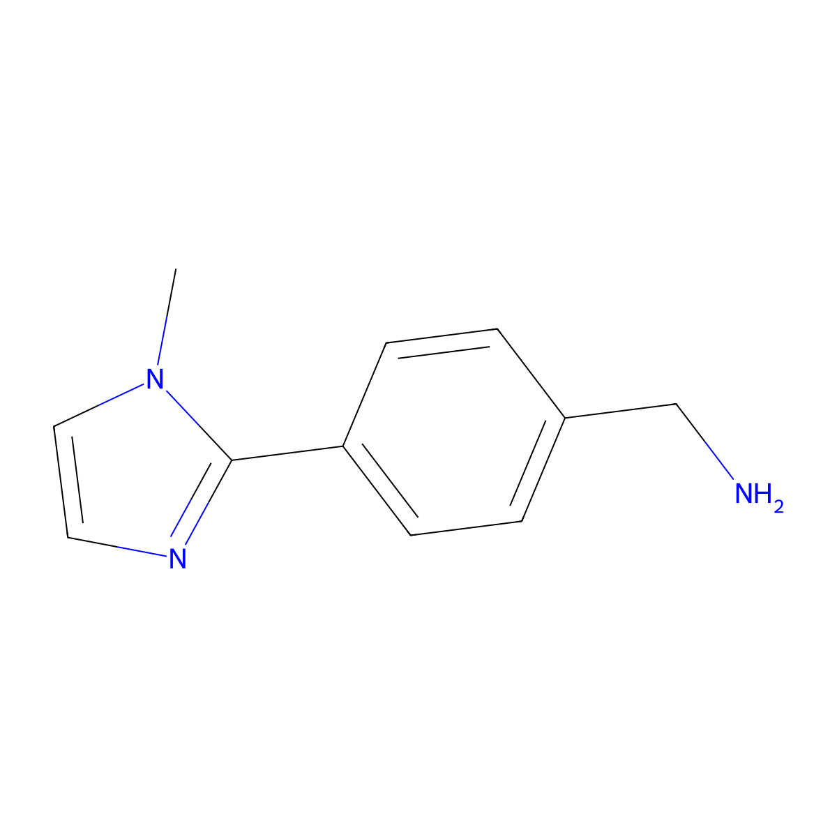 (4-(1-Methyl-1H-imidazol-2-yl)phenyl)methanamine molecular structure, CAS 864263-39-8